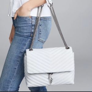 White Rebecca Minkoff Edie flap shoulder bag